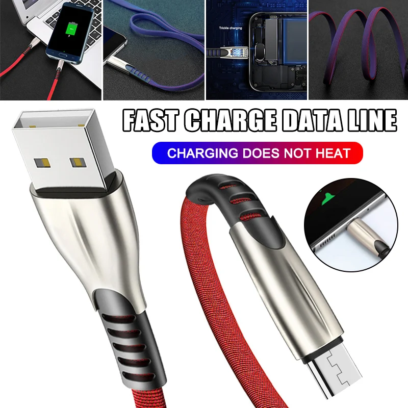 Zinc Alloy Braided Micro USB Type C/Android 5A Fast Charging Charger Cable Cord 1m/2m LSMK99 | Электроника