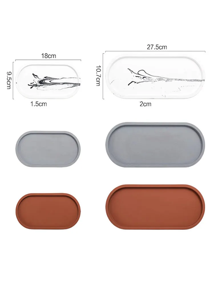 

Nordic Industrial Bathroom Organizer Cement Jewelry Display Plate Concrete Makeup Storage Tray Desk Organizer Wedding Souvenir