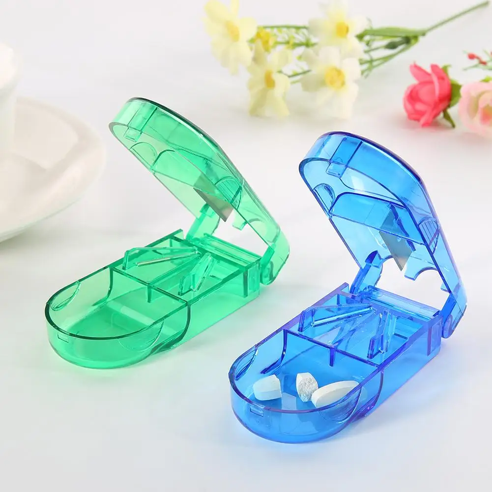 Portable Pill Cutter Splitter Divider Storage Box Medicine Tablets Holder Case | Красота и здоровье