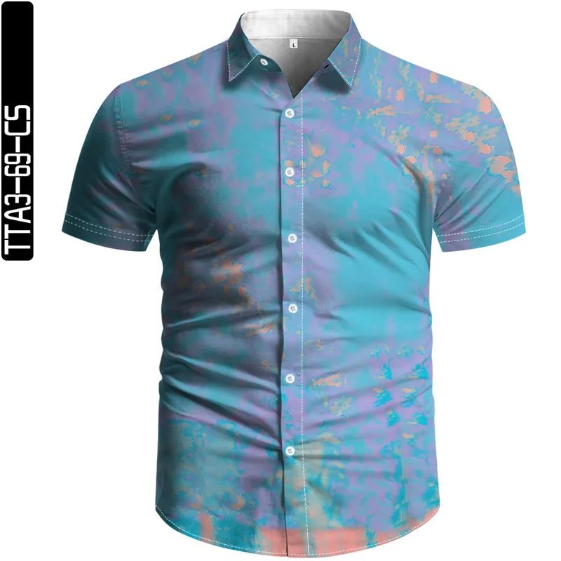 

2021 Summer Men's High Quality Hawaiian Shirt 3D Printing Lapel Short Sleeve Loose Beach Shirt Casual Harajuku Style S-4XL