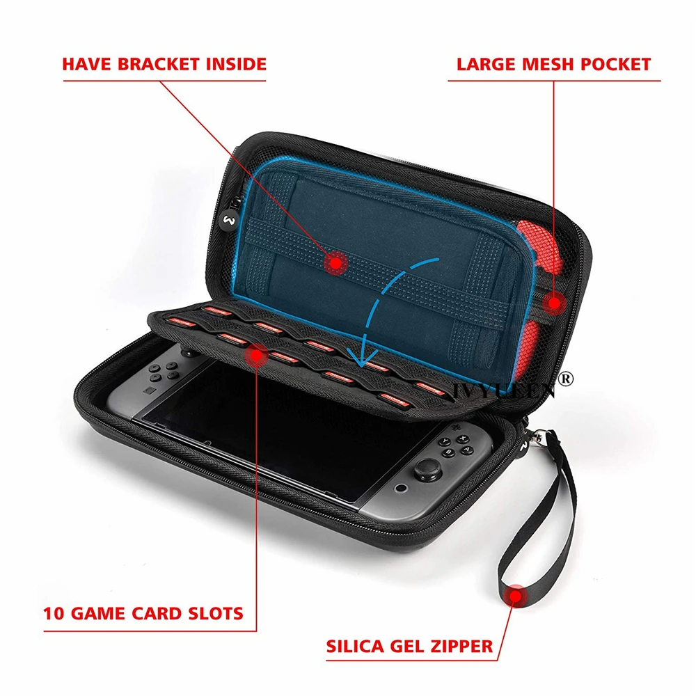 IVYUEEN для Nintendo doswitch NS консоль сумка для хранения протектор оболочки+ 8 накладки на джойстик для Nitendo переключатель Joy Con джойстик