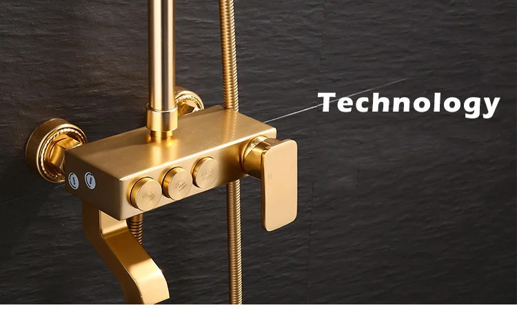 Роскошный Золотой набор для душа смесители ванны смеситель черная душевая