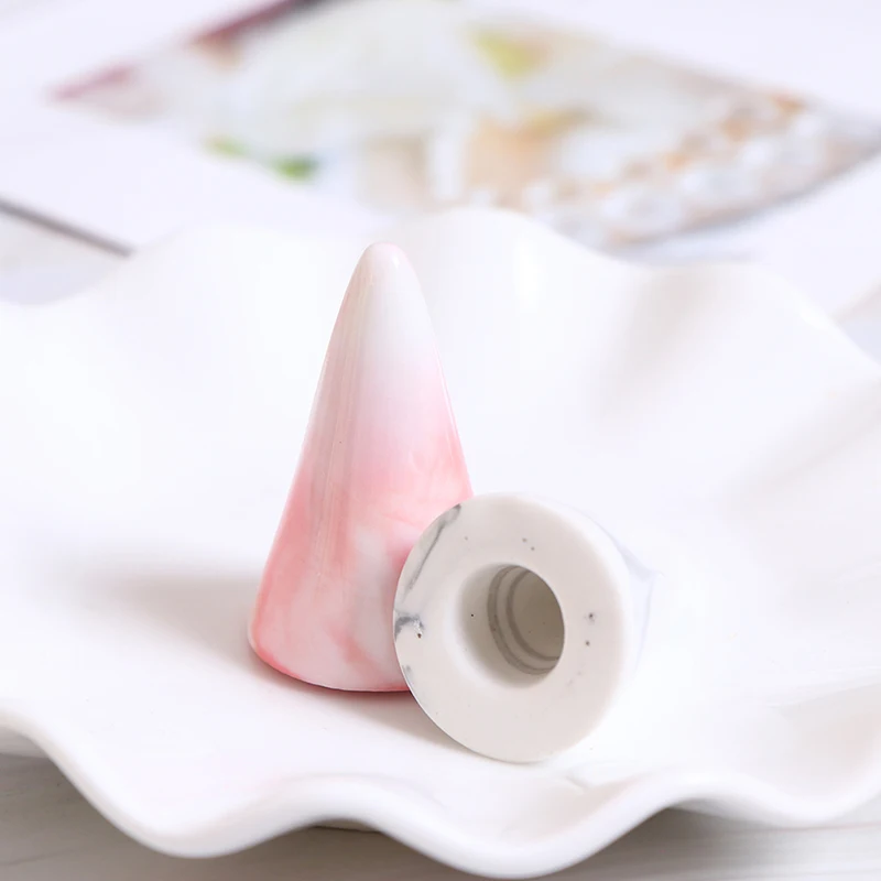 

Ceramic Finger Cone Ring Holder Marble Decor Display Stand Tray Jewelry