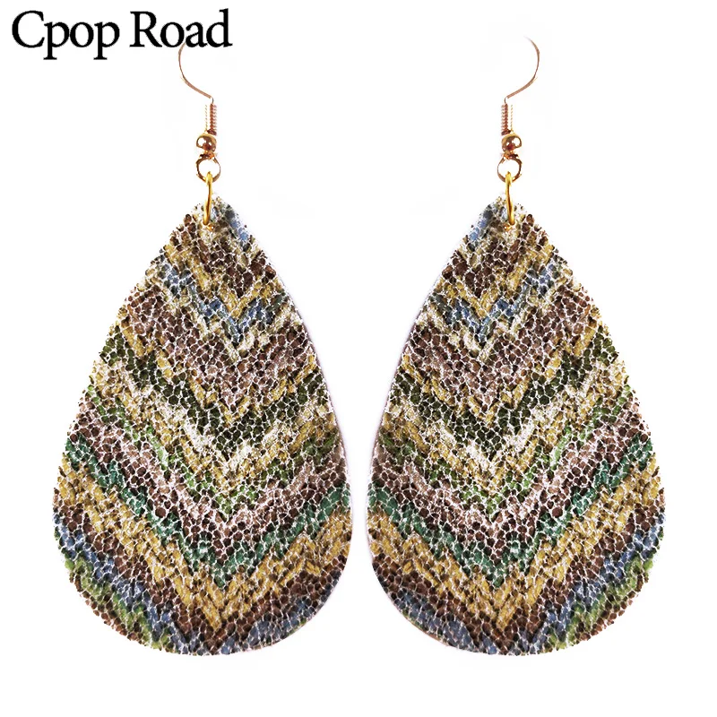 Cpop креативные тканевые серьги из искусственной кожи для женщин Винтажные