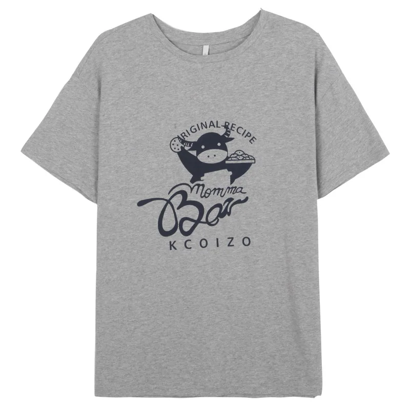

Cartoon printed short sleeve round neck T-shirt female 2021 summer Korean loose lazy y2k aesthetic top plus fashion teesXST21011