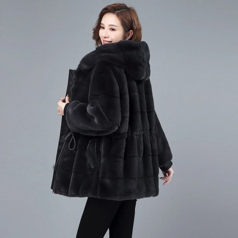 Зимнее женское норки имитация пальто из искусственного меха Новинка 2021