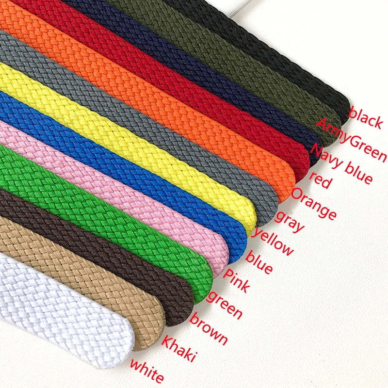 Nylon Nato Strap For Perlon Woven Watch Band High Qualities Fashion 20mm 22mm Watch Strap Black/Red Color Replacement Watch Band