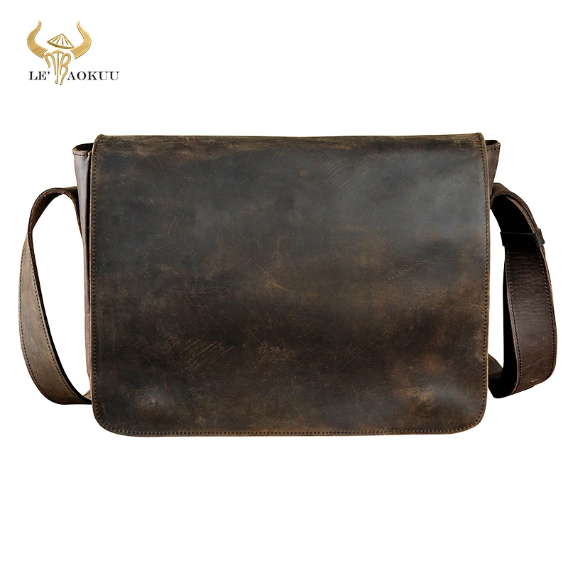 Crazy Horse кожаная Мужская Дизайнерская Повседневная сумка через плечо для колледжа