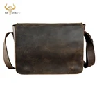 Кожаная Мужская Дизайнерская Повседневная сумка-мессенджер Crazy Horse для колледжа, модная сумка через плечо для ноутбука, школьный портфель для книг, 3164