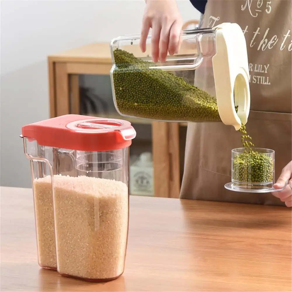 Герметичный диспенсер для хранения пищи со встроенной мерной чашкой контейнер