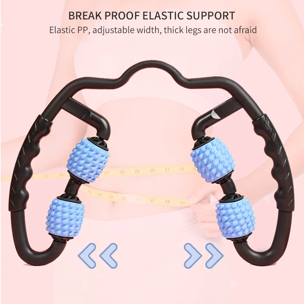

U Shape Trigger Point Massage Roller for Arm Leg Neck Four-wheel Roller Massager Leg Muscle Fitness Yoga Pilates Massage Stick
