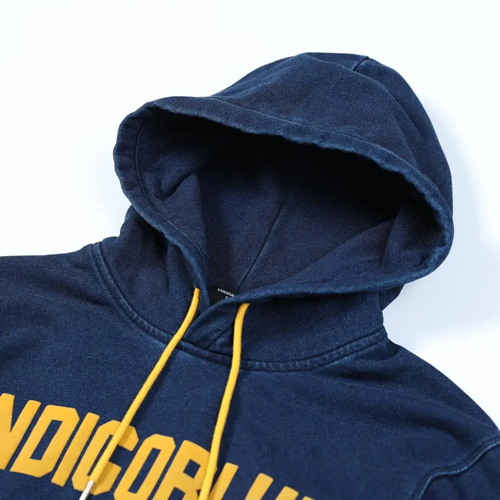 SIMWOOD 2020 осень зима новый Индиго мыть толстовки Мода Письмо печати винтажный