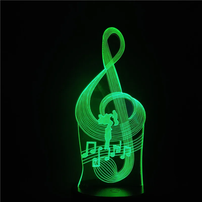 Музыкальная нотка 3D Визуальный светильник светодиодный Ночник 7/16 изменение