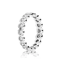 925 sterling silver clear cz small round eternity stackable pan rings for women jewelry free shiping wholesale