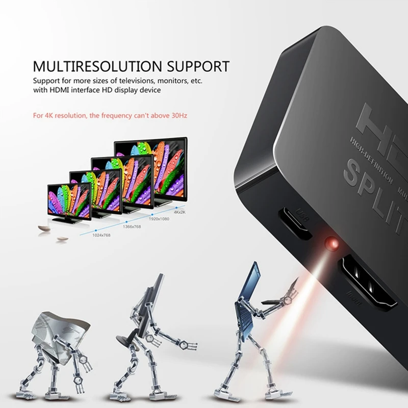 Full HD 4K HDMI сплиттер конвертер 1 в 2 выход переключатель коробка концентратор 3D 1080P