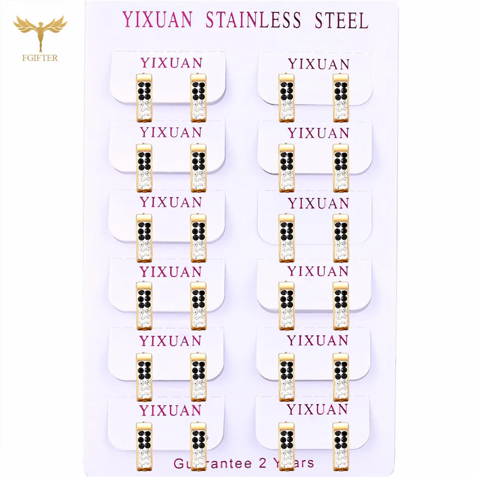 

2022 New Hip Hop Men's Women's Earrings Round Luxury Small Hoop Crystal Symmetrical Earrings 3 Colors Available Golden Jewellry