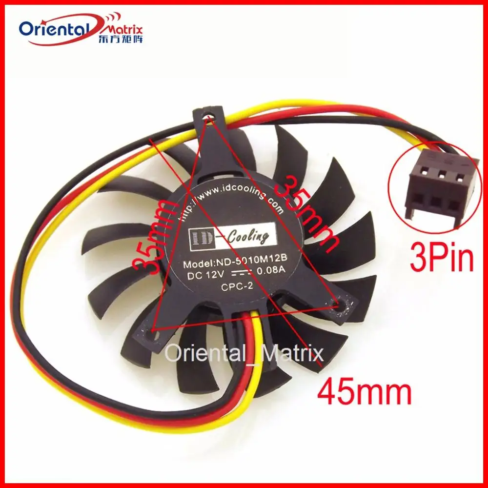 ID охлаждение Φ DFS500912M 12V 0.08A 45mm 35x35x27mm POSITX охлаждающий вентилятор для графической