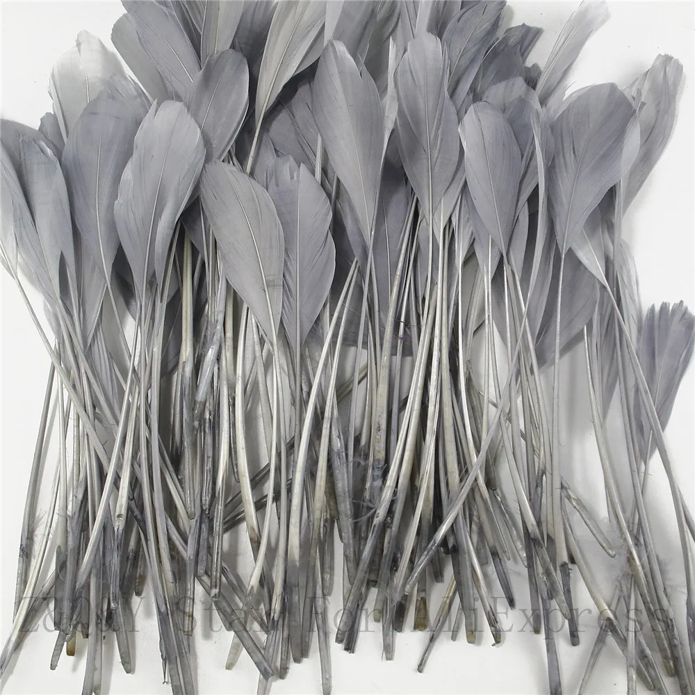 Natural goose hard floating 15-20CM (6-8 inches) torn head feathers 10-300 gray dyed DIY craft jewelry | Дом и сад