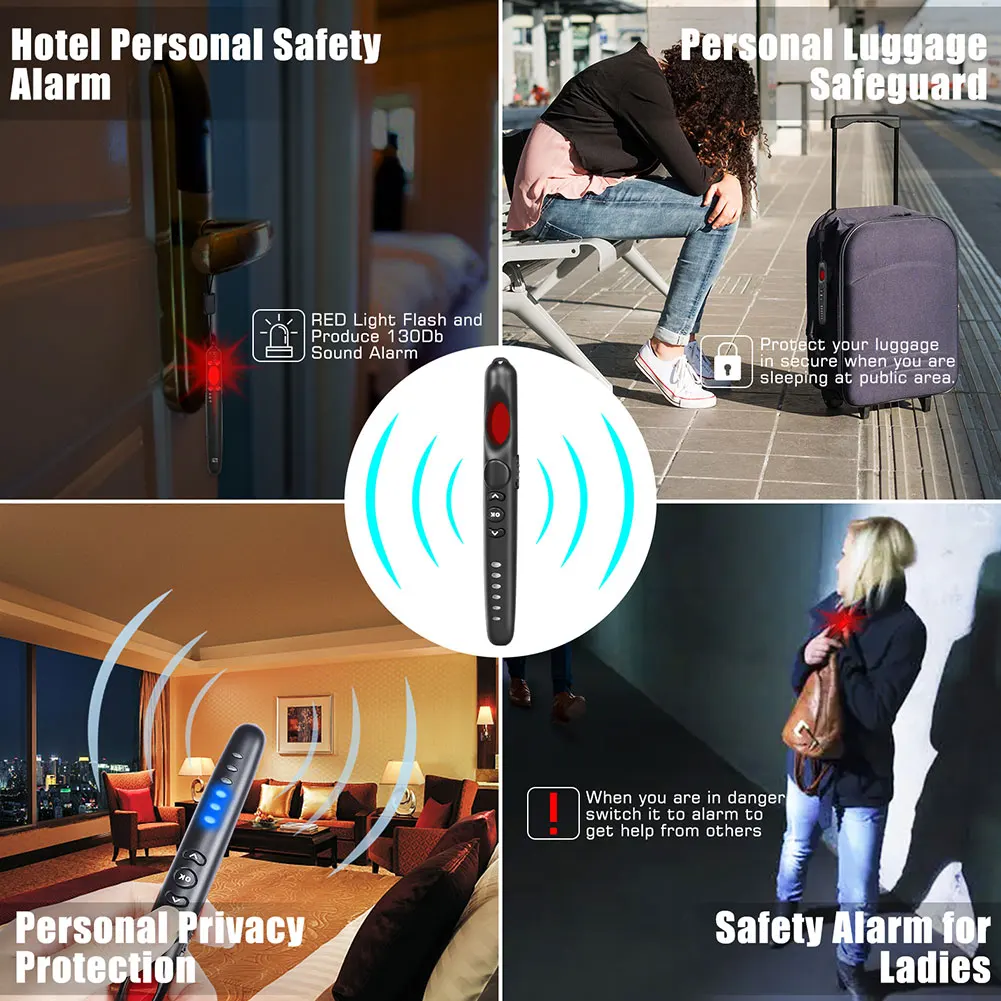 

G718 Mini Pen Camera Alarm Detector Gadget Wireless Wifi RF Signal Device Scanner Infrared Light Detect Camera Led Lighting