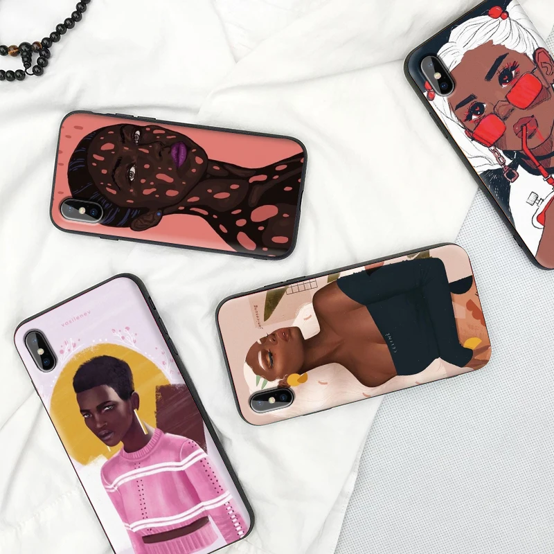 Силиконовый чехол для телефона Xiaomi mi 8 A2 Lite A1 A3 9 9T SE 5X 6X MAX 3 Black Girl women красный Note 7 6 Pro