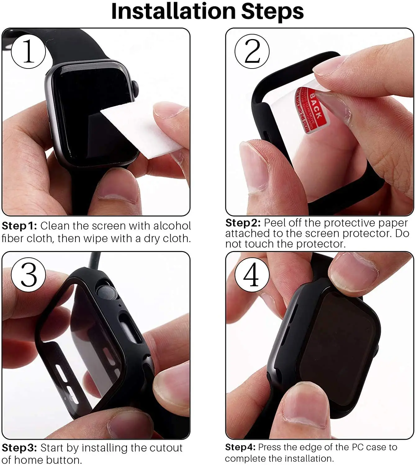 Glass+Case For Apple Watch Series 7 6 5 4 3 SE 45mm 41mm 44mm 40mm 42mm/38 iWatch Screen Protector+Cover Accessories | Наручные часы