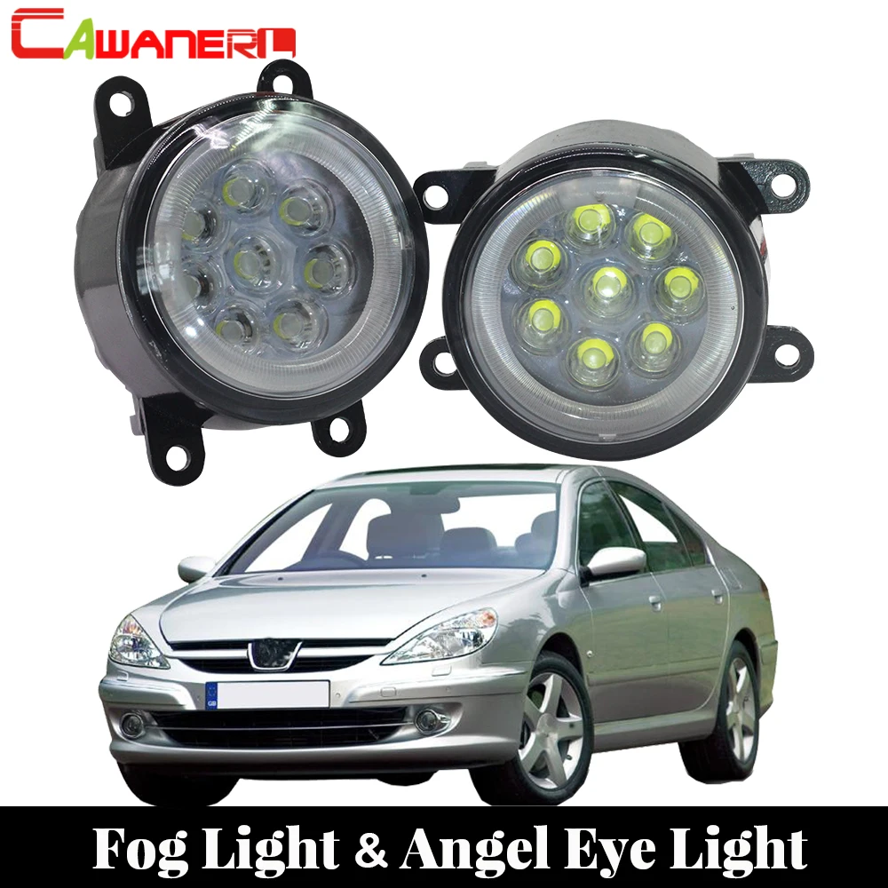 

Cawanerl Car LED Fog Light Bulb Angel Eye DRL Daytime Running Light 12V Accessories For Peugeot 607 (9D, 9U) Saloon 2000-2006