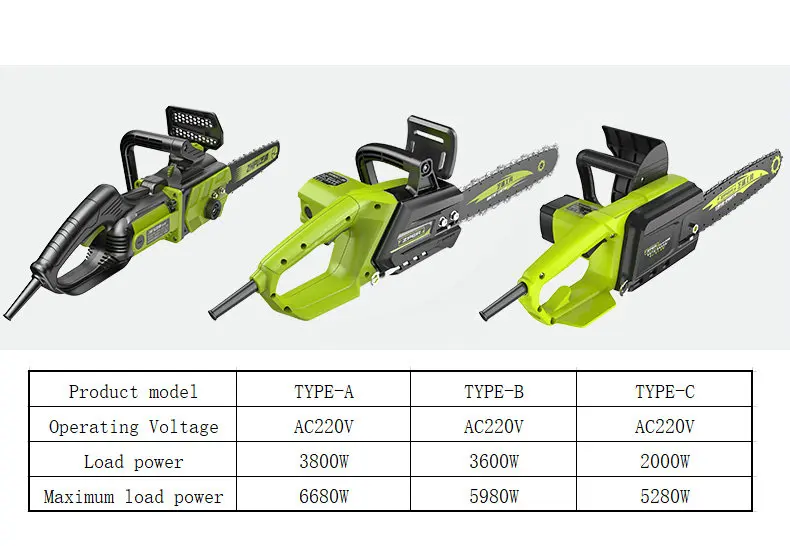 AC220V 3800 Вт ручная многофункциональная Бытовая лесозаготовительная цепная пила, светильник, бензопила, автоматический впрыск топлива, мульти-стиль на выбор