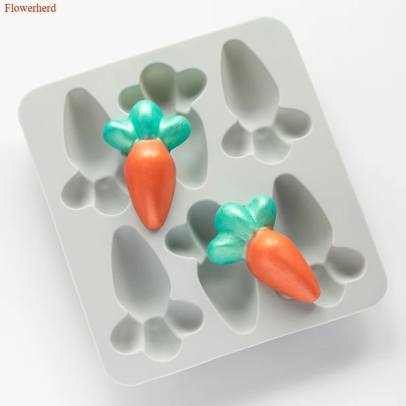 New Cake Decor 6 Cavities Carrot Handmade Soap Silicone Mold 3d Candle Fondant DIY Chocolate Biscuit | Дом и сад