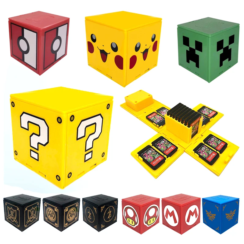 Складной чехол 16 в 1 для Nintendo Switch игровой карты с кубическим рисунком аксессуары