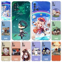 stylish smartphone case for samsung galaxy a51 a71 a21s a31 a12 a72 a32 back soft cover a52 5g funda cute genshin impact animes