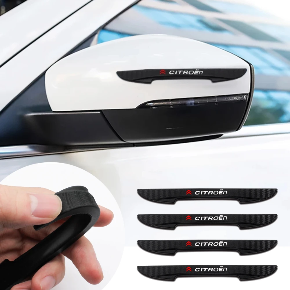 

4Pcs Anti Scratch Rubber Car Logo Bumper Crash Strips Protector Door Guard Edge Sticker For Citroen C1 C2 C3 C4 C5 C6 C8 DS3 DS4