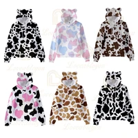cow pattern 3d print hoodie with ears kids funny childrens cat ears hooded boys girls spring autumn kawaii hoody pullovers