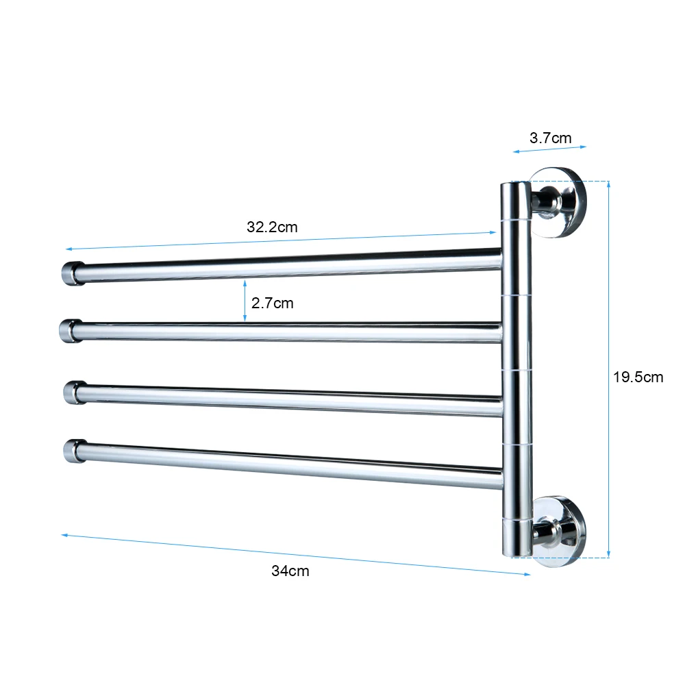 

Space-saving Wall-Mounted Stainless Steel Swivel Bar Towel Rack Multifunctional Bath Towel Holder Bathroom Towel Rack Towel Bar