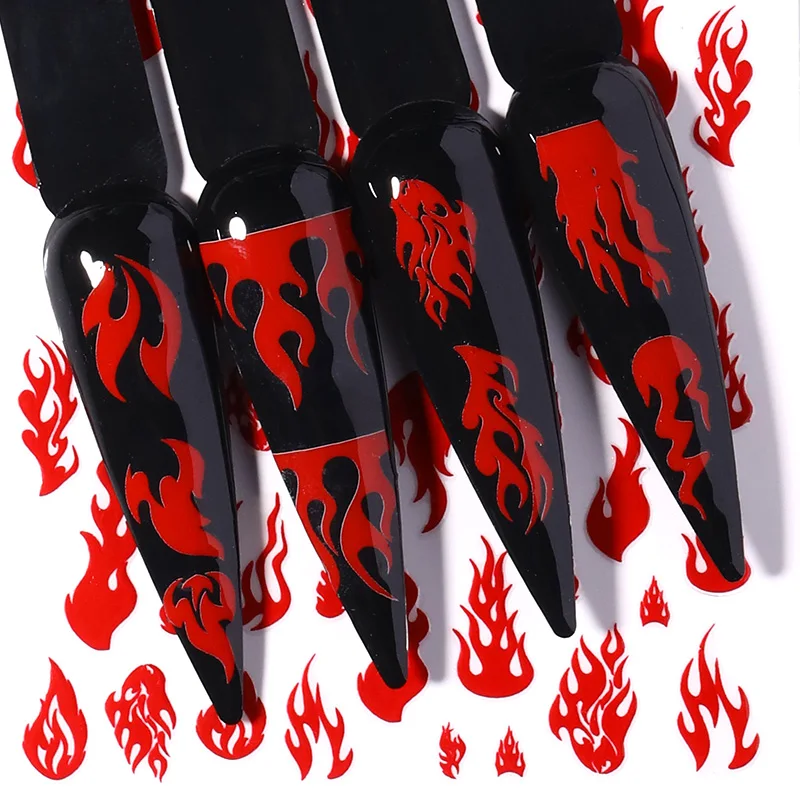 1 лист стикеров для ногтей цветные наклейки с разноцветными узорами 3D дизайна