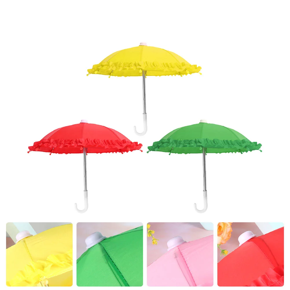 

3Pcs Adorable Umbrella Decoration Miniature Umbrellas Toys (Random Color)