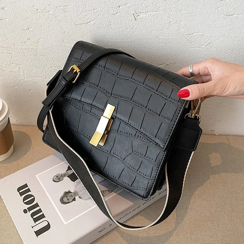 

Stone Pattern PU Leather Crossbody Bags for Women 2021 Simple Shoulder Handbags Women's Travel Branded Trending Hand Bag ladies