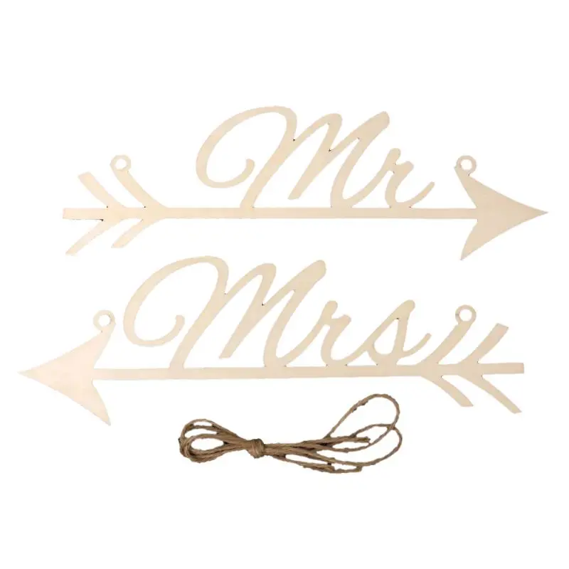 1 пара Mr & Mrs Arrow Signs стула для свадебной вечеринки декорация реквизит деревенский