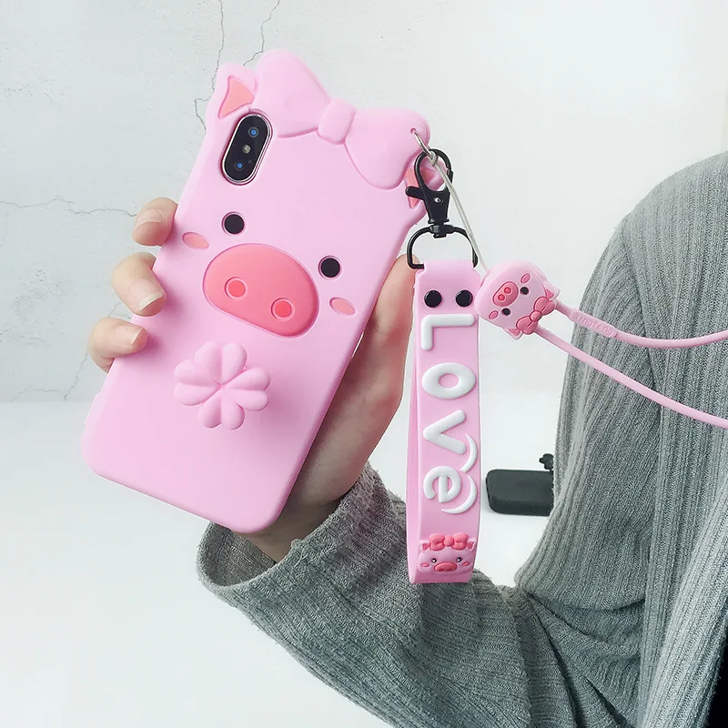 Милый розовый Piggy бампер для Xiaomi mi Max 3 mi Max 2 Red mi Note 7 mi 9 mi 9SE модный защитный ковер для mi Max mi 8 mi 8 Lite