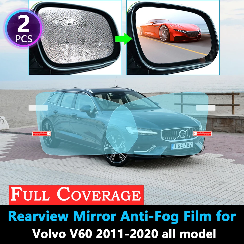 Полноэкранная противотуманная пленка для VOLVO V60 Rdesign 2011 ~ 2019 Автомобильное зеркало