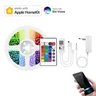 Apple Homekit умная Светодиодная лента светильник RGB 12В, Wi-Fi, светодиодный светильник лента стены Подсветка светильник лампа лента AlexaGoogle Home функция голосового Управление