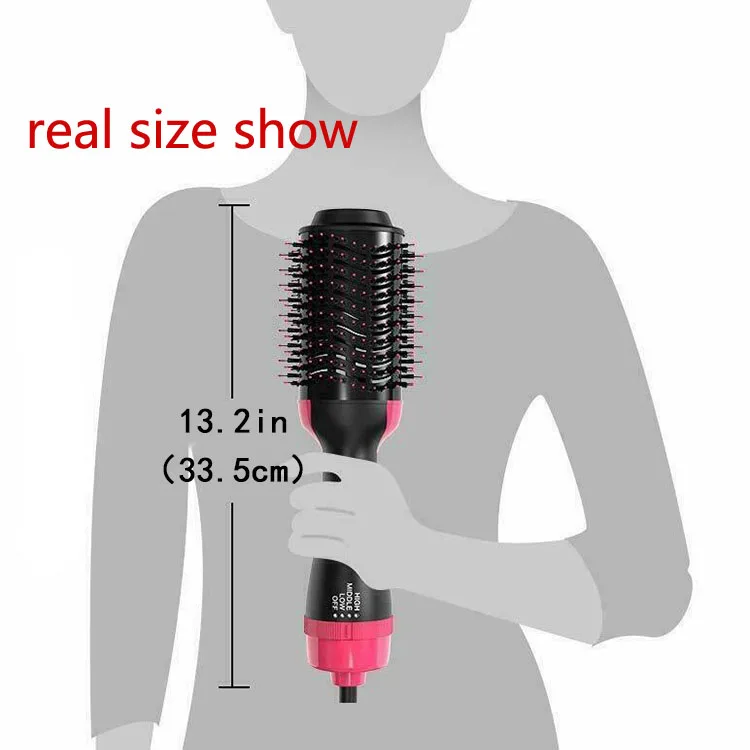 

One Step Hair Dryer & Volumizer Salon Hot Air Paddle Styling Brush Negative Ion Generator Hair Straightener Curler Wholesale