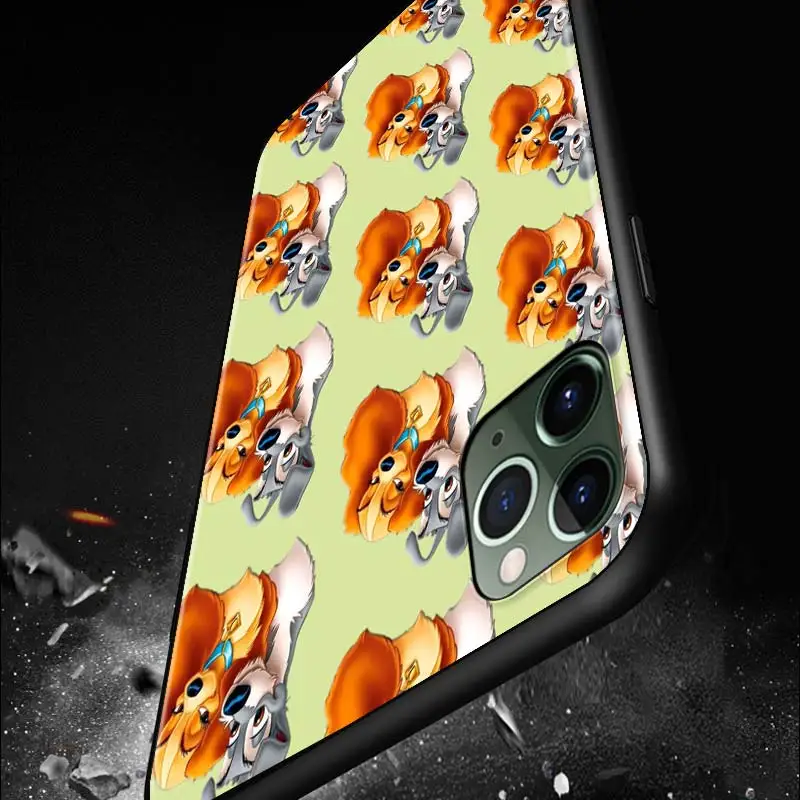 

Soft TPU Cover Lady and the Tramp for iPhone 12 11 SE XS XR X 7 8 6 5 S mini Plus Pro MAX 2020 Black Phone Case