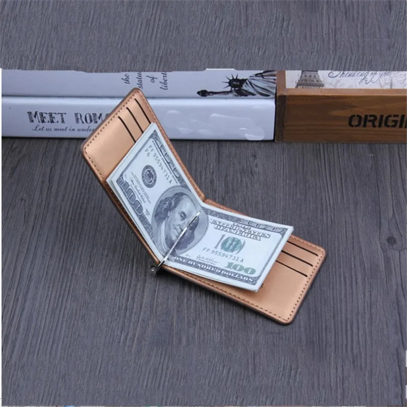 

1pc Fashion PU Leather Luxury Wallet Short Male Purses Money Clip Credit Card Casual Soild Men Wallets Billetera
