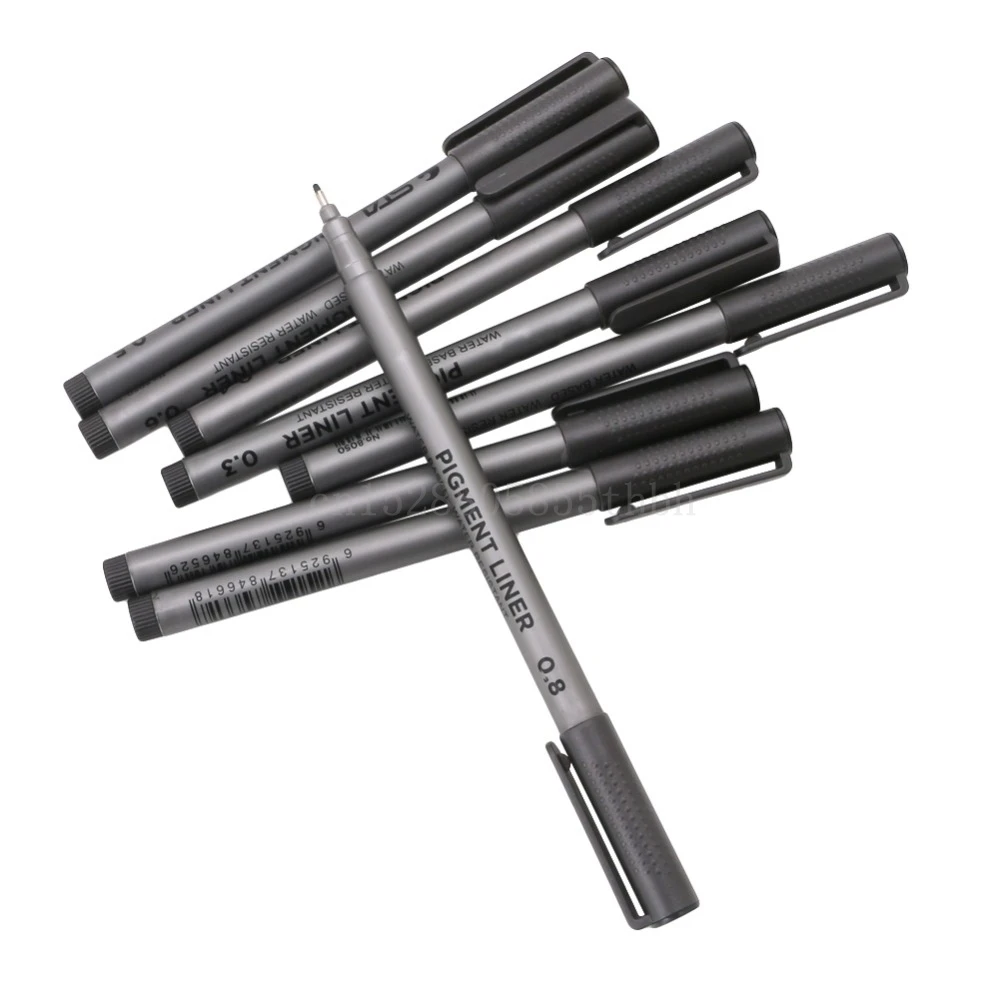 Черная тонкая ручка водостойкая для рисования художественные ручки 0 05 8 мм
