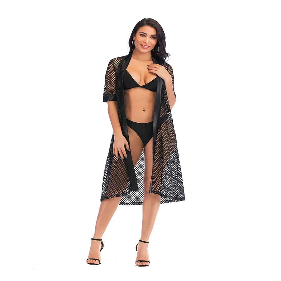 

MIXINNI 2021 New Explosive Net Yarn Beach Holiday Sunscreen Beach Skirt Bikini Cover 1871