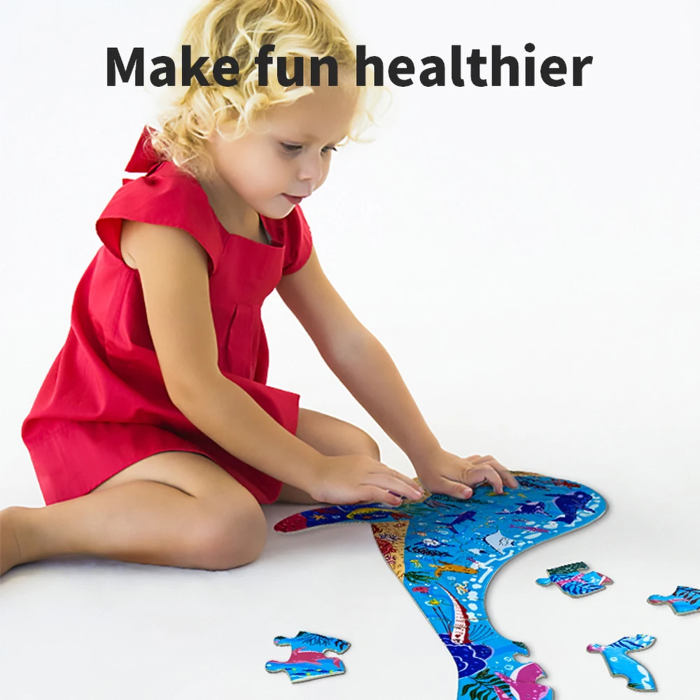 Пазл с изображением морских животных Мультяшные детские игры бумажные