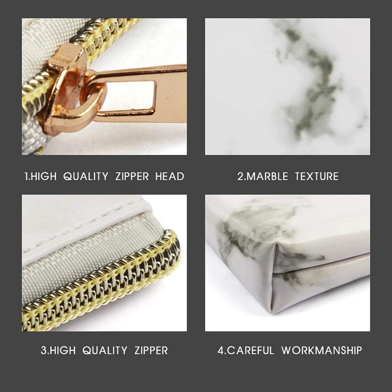 Набор из 3 мешков для макияжа с мраморным рисунком Портативная сумка туалетных