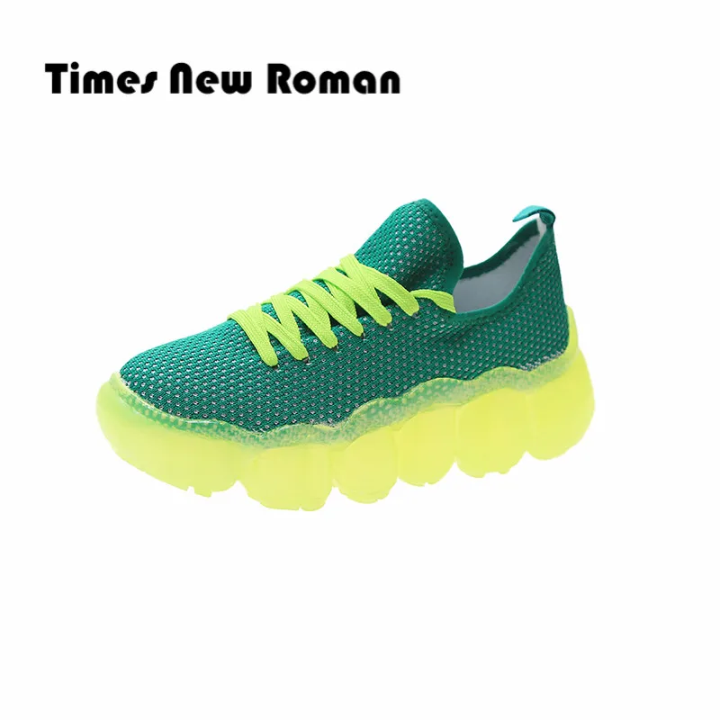 Женские кроссовки в римском стиле Times зеленые летние милые розовые повседневные