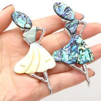 2021 natural abalone shell elegant beauty lady brooches pendant for dual jewelry making diy necklace pins accessories wedding