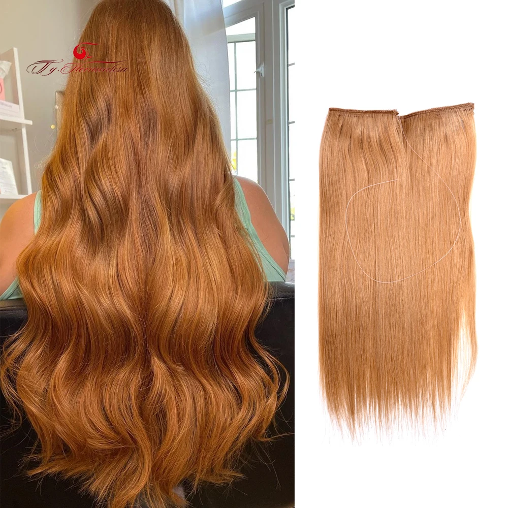 Ty.hermenlisa Flip In Hair Extensions 100% Virgin Human Hair Bundle Ombre Color Double Drawn 14inch 70g Weft Hair Wholesale